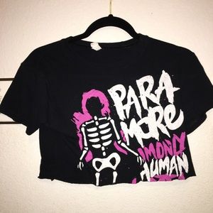 3/$15 paramore band cropped tee shirt